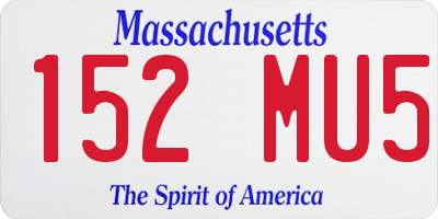 MA license plate 152MU5