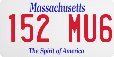 MA license plate 152MU6