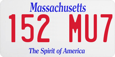 MA license plate 152MU7