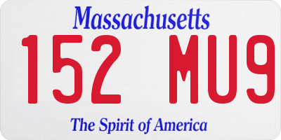 MA license plate 152MU9