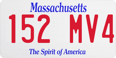 MA license plate 152MV4