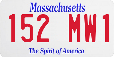 MA license plate 152MW1