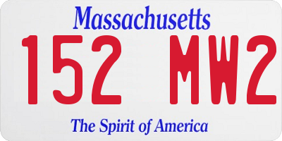 MA license plate 152MW2