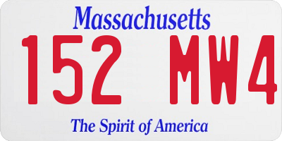 MA license plate 152MW4