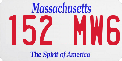 MA license plate 152MW6