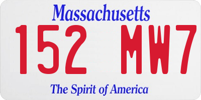 MA license plate 152MW7