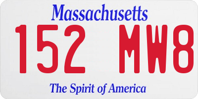 MA license plate 152MW8