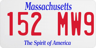 MA license plate 152MW9