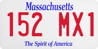 MA license plate 152MX1