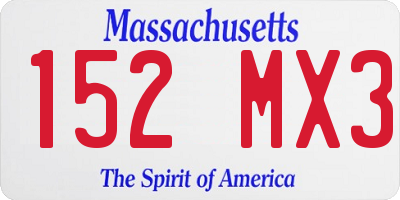 MA license plate 152MX3