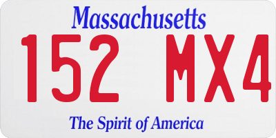 MA license plate 152MX4