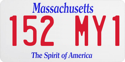 MA license plate 152MY1