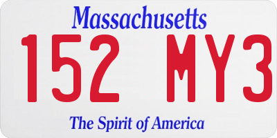 MA license plate 152MY3