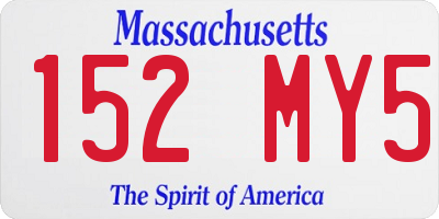MA license plate 152MY5
