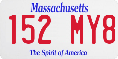 MA license plate 152MY8