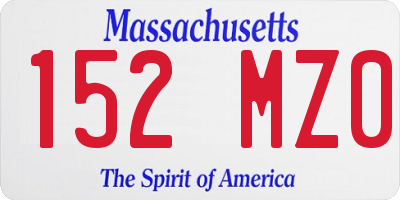MA license plate 152MZ0