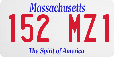 MA license plate 152MZ1