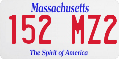 MA license plate 152MZ2