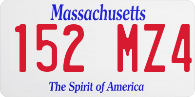 MA license plate 152MZ4