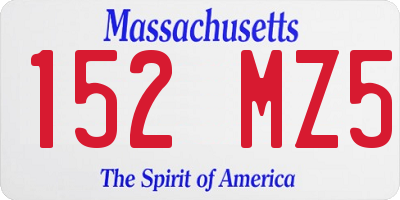 MA license plate 152MZ5
