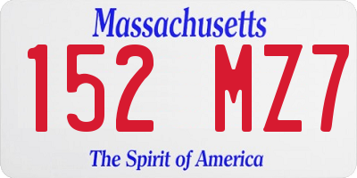 MA license plate 152MZ7