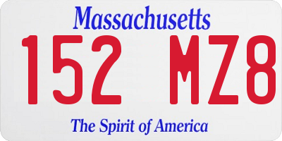 MA license plate 152MZ8