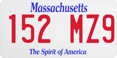 MA license plate 152MZ9