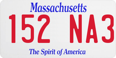 MA license plate 152NA3
