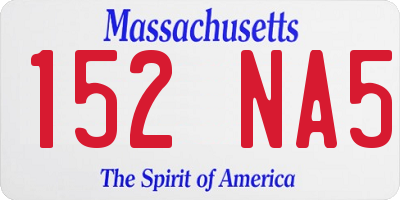 MA license plate 152NA5