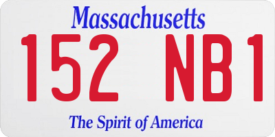 MA license plate 152NB1