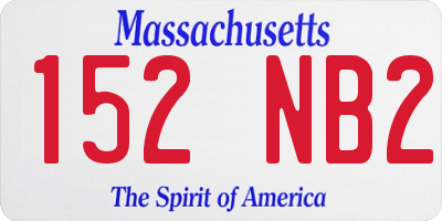 MA license plate 152NB2