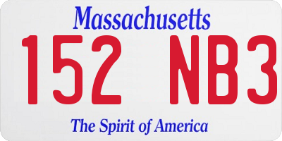 MA license plate 152NB3