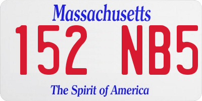 MA license plate 152NB5