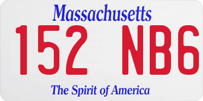 MA license plate 152NB6
