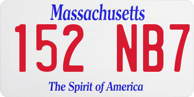 MA license plate 152NB7