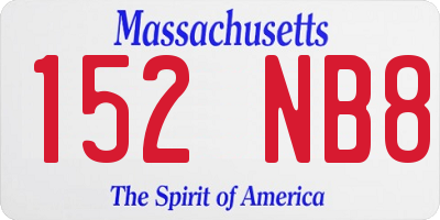 MA license plate 152NB8