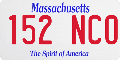 MA license plate 152NC0