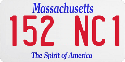 MA license plate 152NC1