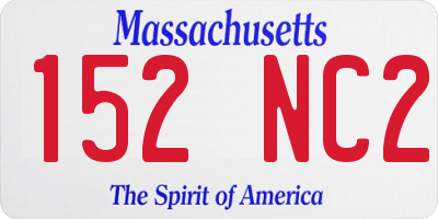 MA license plate 152NC2