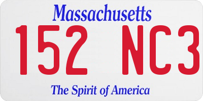 MA license plate 152NC3