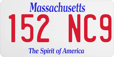 MA license plate 152NC9