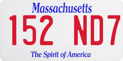 MA license plate 152ND7