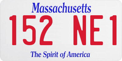 MA license plate 152NE1