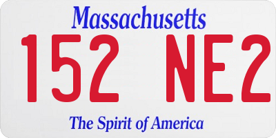 MA license plate 152NE2