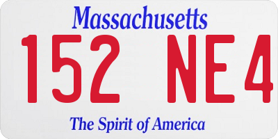 MA license plate 152NE4