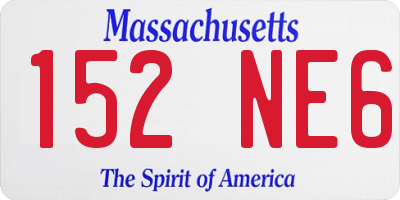 MA license plate 152NE6