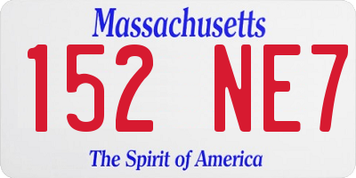 MA license plate 152NE7