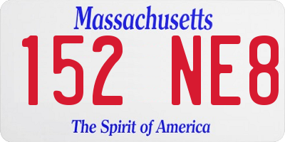 MA license plate 152NE8
