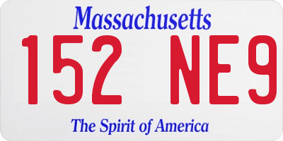 MA license plate 152NE9