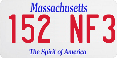 MA license plate 152NF3